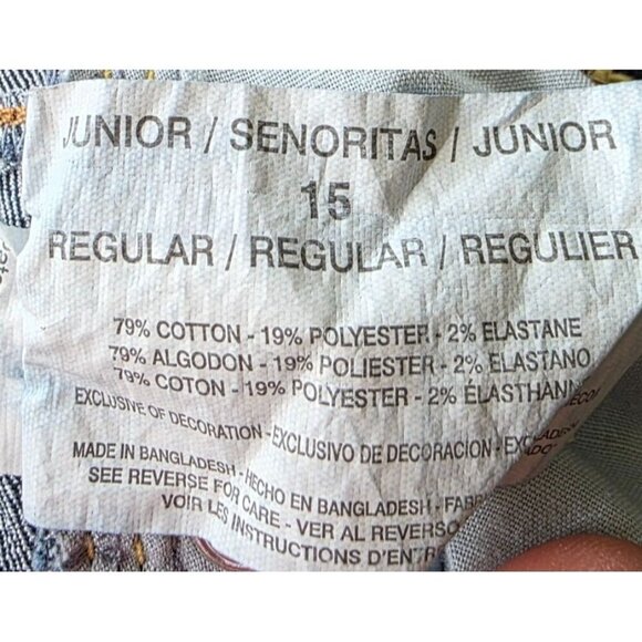 Juniors Regular Fit Denim Jeans Size 15 - Picture 6 of 11